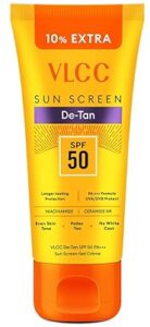 VLCC De Tan SPF 50 Sunscreen Gel Creme - Best Sunscreen Body Lotion For Women In India